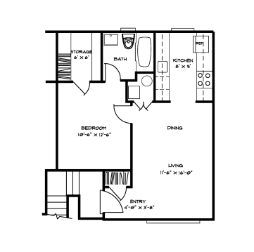 One Bedroom Layout